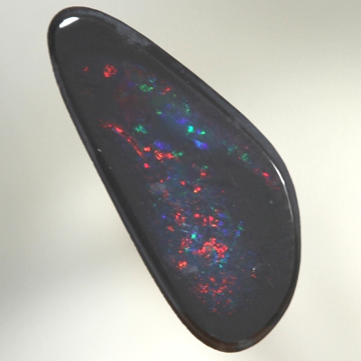 SOLID BLACK OPAL Bright rich fire, rare red - blue combo